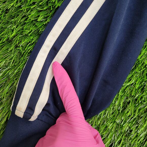 Adidas Track Jacket Medium 21x28 Blue White 3-Stripes Tricot - Picture 9 of 16